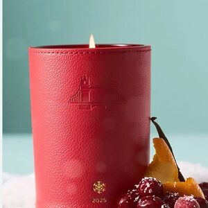 Anthropologie London Icon Embossed Fruity Mulled Berries Glass Candle